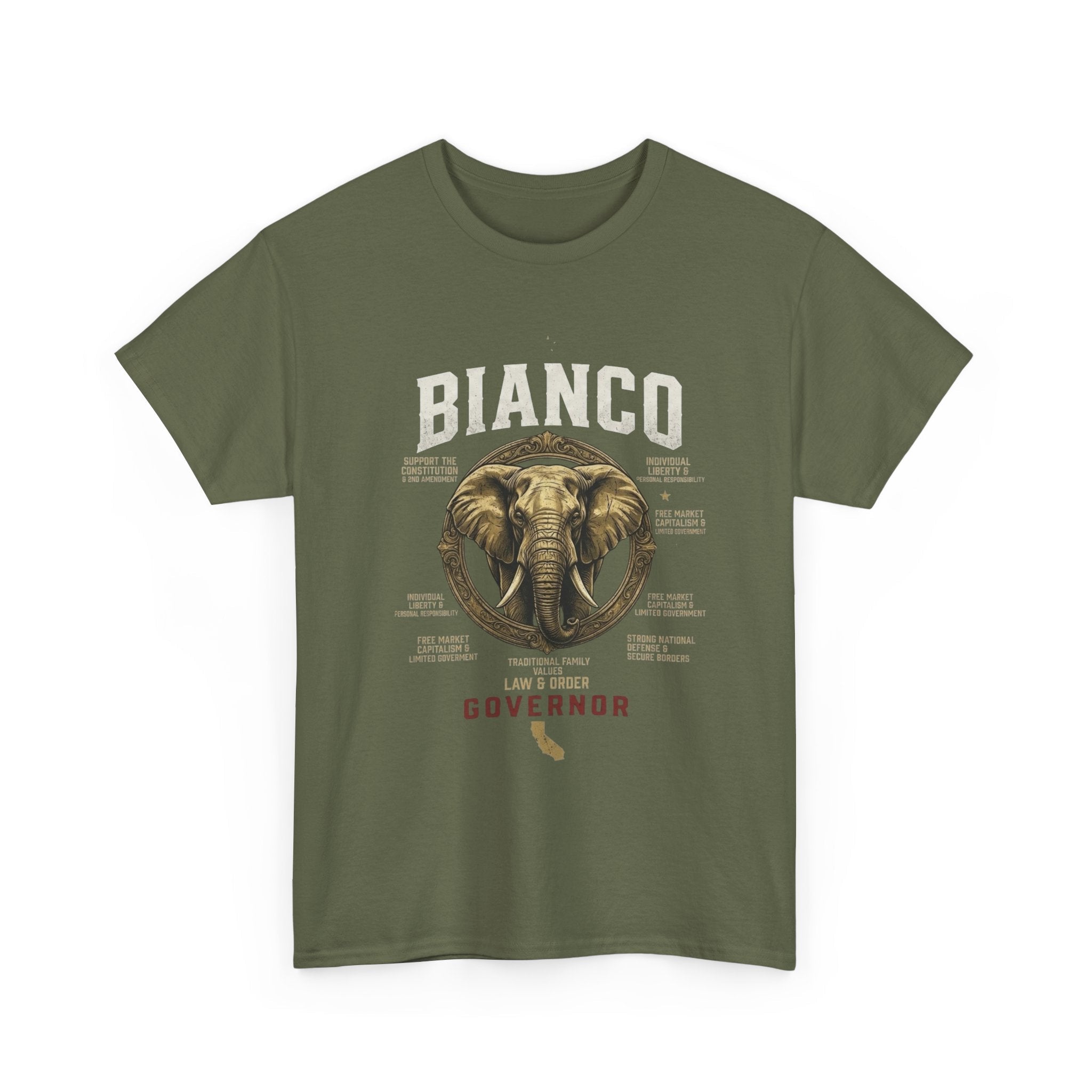 Elephant Governor Graphic Tee — "Bianco" Vintage Safari T-Shirt - Property of Patriots