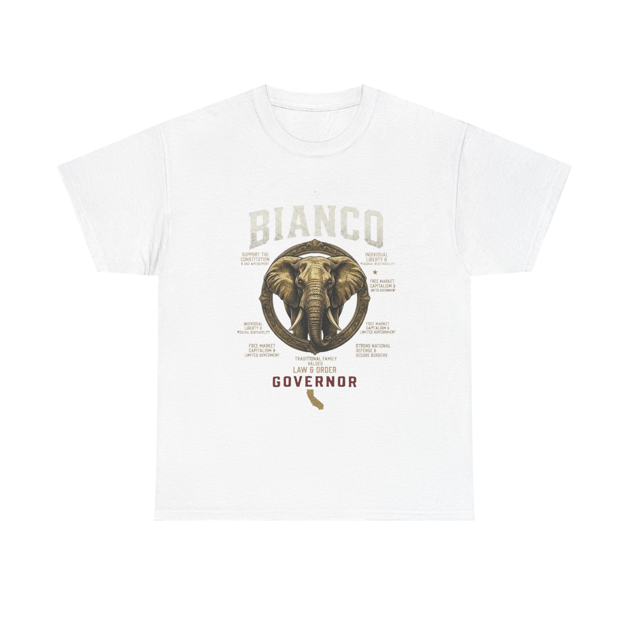 Elephant Governor Graphic Tee — "Bianco" Vintage Safari T-Shirt - Property of Patriots
