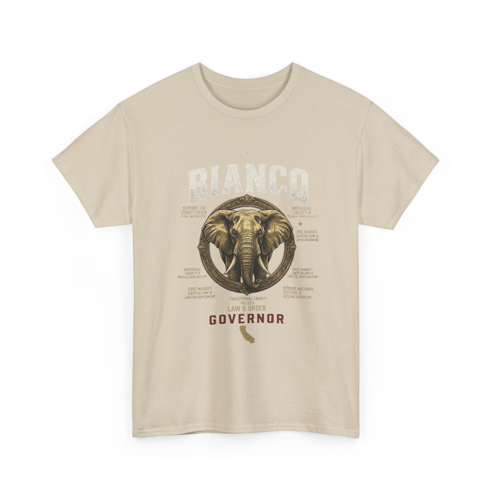 Elephant Governor Graphic Tee — "Bianco" Vintage Safari T-Shirt - Property of Patriots