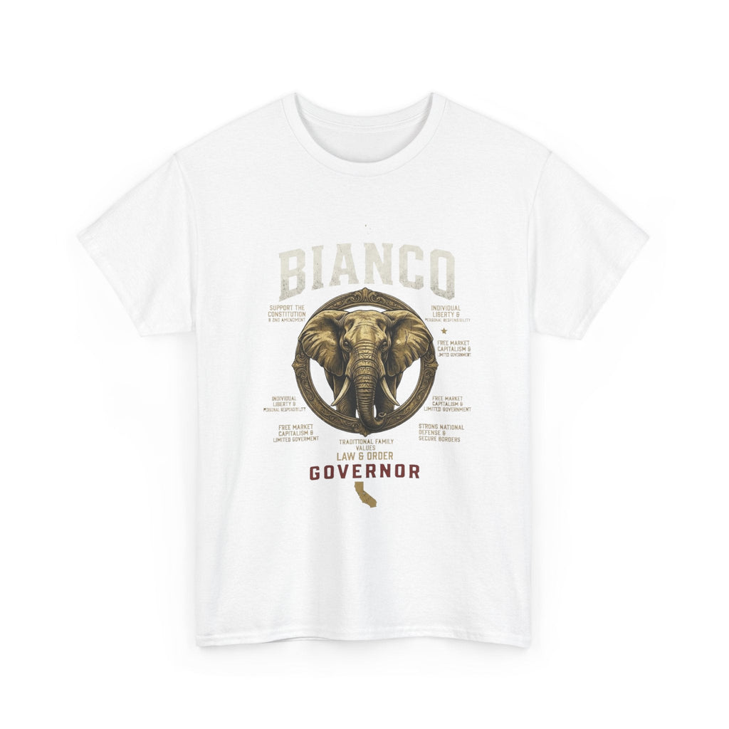 Elephant Governor Graphic Tee — "Bianco" Vintage Safari T-Shirt - Property of Patriots