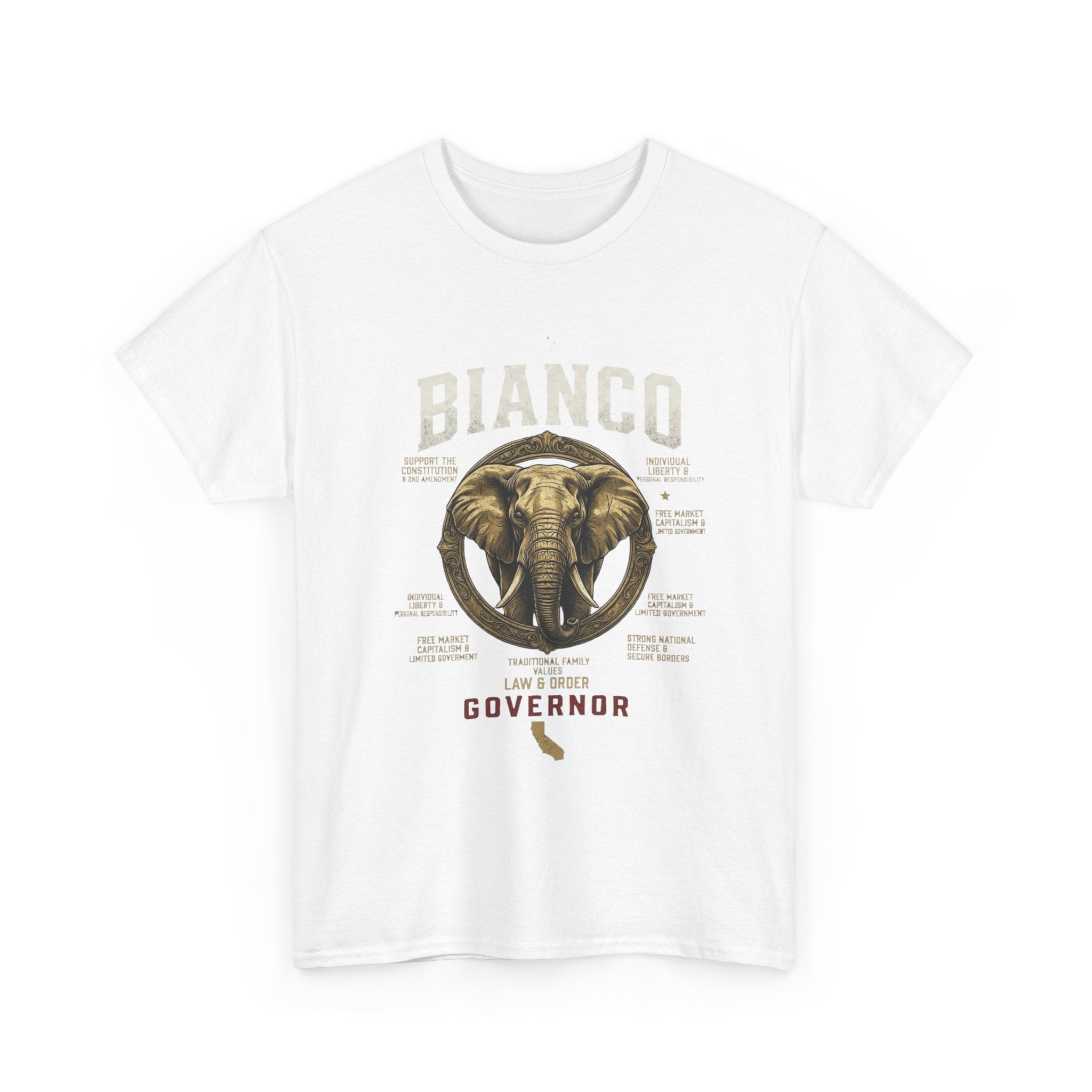 Elephant Governor Graphic Tee — "Bianco" Vintage Safari T-Shirt - Property of Patriots