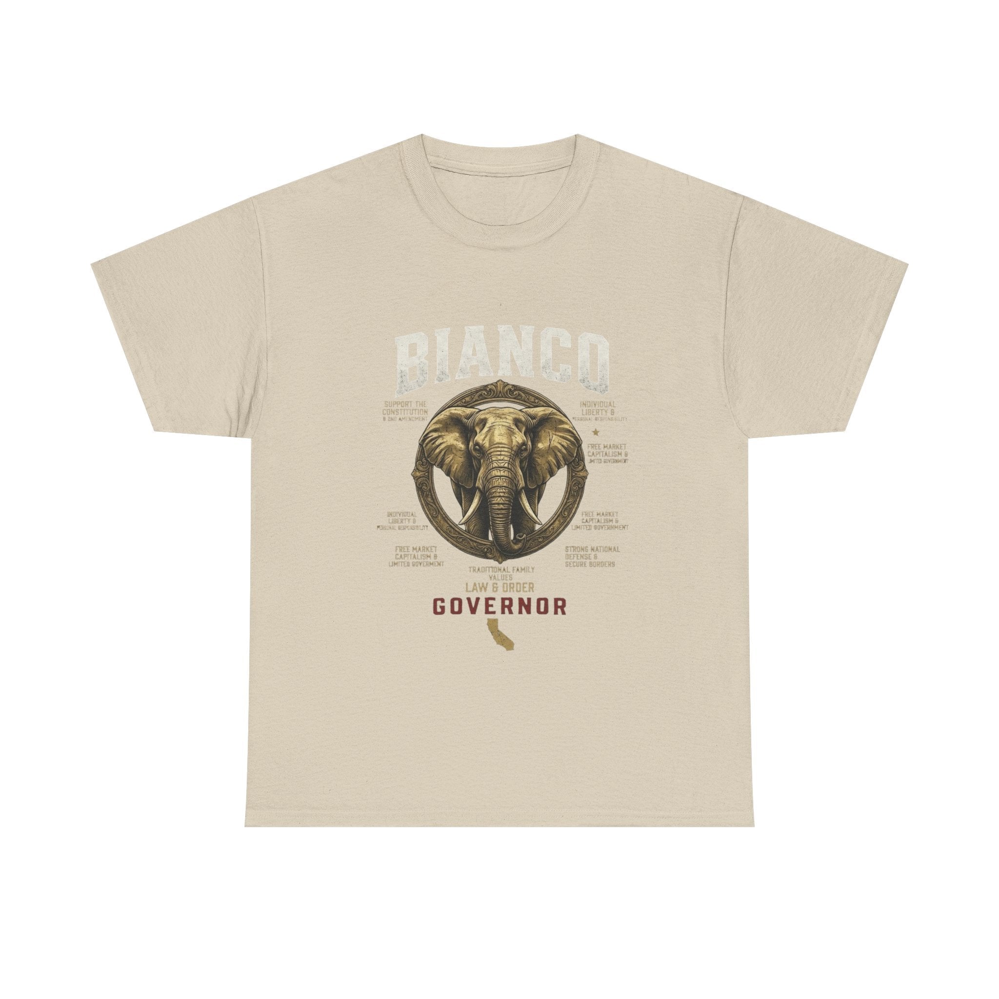Elephant Governor Graphic Tee — "Bianco" Vintage Safari T-Shirt - Property of Patriots